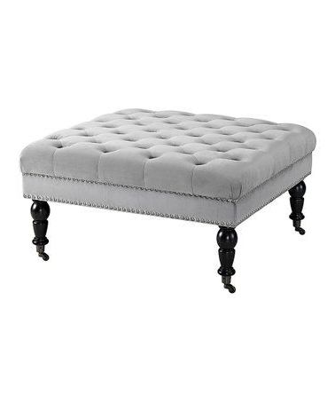 Love This Gray Velvet Isabelle Square Ottoman On #zulily! #zulilyfinds Within Gray Velvet Oval Ottomans (View 18 of 20)
