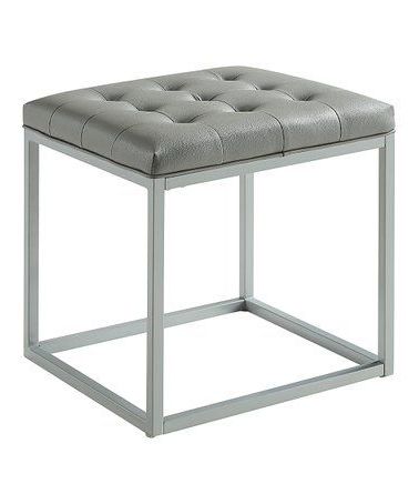Loving This Gray Logan Button Tufted Cube Ottoman On #zulily! # Intended For White And Light Gray Cylinder Pouf Ottomans (Gallery 20 of 20)