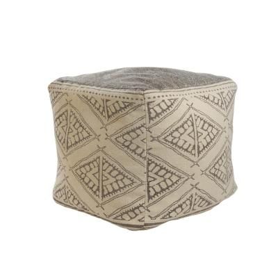 Lr Home – Ottomans – Living Room Furniture – The Home Depot Regarding Gray And Beige Solid Cube Pouf Ottomans (View 3 of 12)