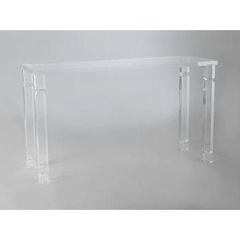 Lucite Clear Table Waterfall Acrylic Console Intended For Clear Console Tables (View 18 of 20)