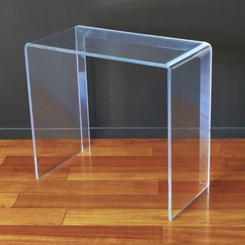 Lucite Console Table Desk Waterfall Style Acrylic Occasional Table For Acrylic Console Tables (View 17 of 20)