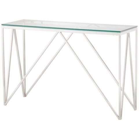 Luxor 47 1/4" Wide Chrome And Glass Modern Console Table – #31c69 For Mirrored And Chrome Modern Console Tables (View 12 of 20)