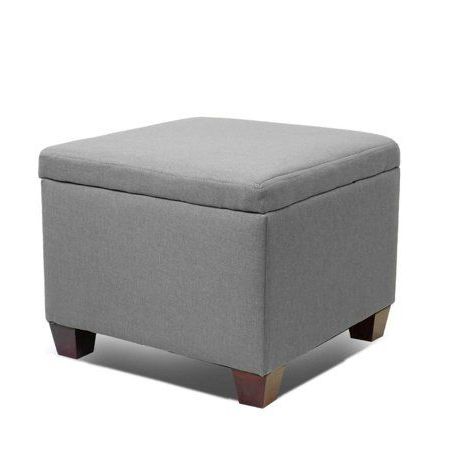 Magshion Button Tufted Accent Storage Ottoman Lift Top Footstool Grey For Linen Tufted Lift Top Storage Trunk (View 7 of 20)