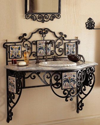 Maitland Smith – Iron Scroll Vanity – Traditional – Bathroom Vanities Inside Aged Black Iron Console Tables (View 4 of 20)