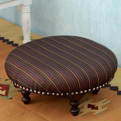 Mango Wood Ottoman, 'delhi Night' | Wood Ottoman, Ottoman, Black Upholstery Intended For Black And Natural Cotton Pouf Ottomans (View 5 of 20)