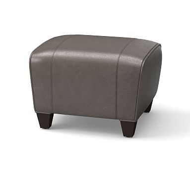Manhattan Leather Ottoman, Polyester Wrapped Cushions, Statesville Inside Camber Caramel Leather Ottomans (View 15 of 20)