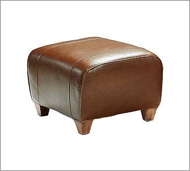 Manhattan:ottoman:poly Material:hazelnut:leather | Leather Ottoman Intended For Black And White Zigzag Pouf Ottomans (View 11 of 20)