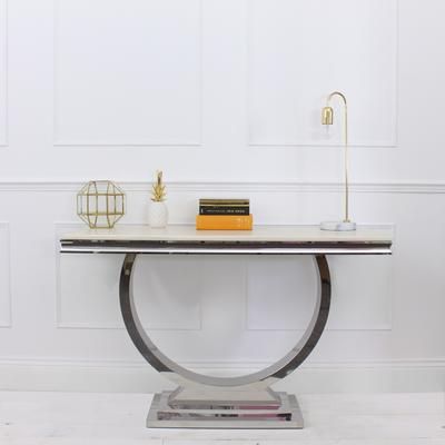 Marble And Stainless Steel Console Table Art Deco | Console Tables With Marble Console Tables (View 12 of 20)