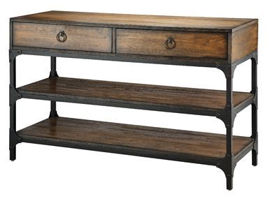 Market Square Sofa Table With Two Drawers, Drop Ring Hardware, Open Regarding Square Console Tables (View 14 of 20)