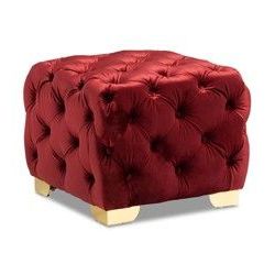 Marlisa Walnut Finished Wood And Fabric Upholstered Button Tufted Intended For Gray Velvet Tufted Storage Ottomans (View 14 of 20)