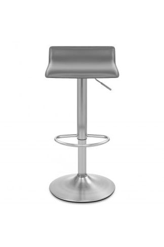 Mars Brushed Steel Bar Stool Grey – Atlantic Shopping Intended For Gray Nickel Stools (View 18 of 20)