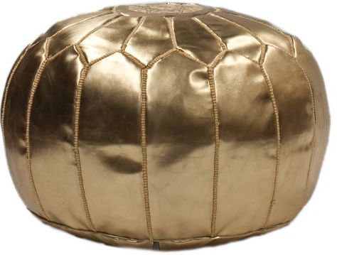 Martil Faux Leather Ottoman In Gold Designnuloom By: Burke Decor Inside Gold Faux Leather Ottomans With Pull Tab (View 9 of 20)
