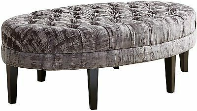 Martin Cocktail Oval Surfboard Tufted Ottoman Rustic Gray/black New With Tufted Fabric Cocktail Ottomans (View 4 of 20)