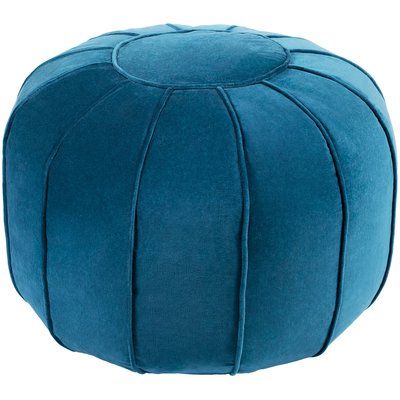 Mercer41 Corona Pouf Upholstery Color: Teal | Pouf, Cotton Velvet Inside Cream Cotton Knitted Pouf Ottomans (Gallery 19 of 20)