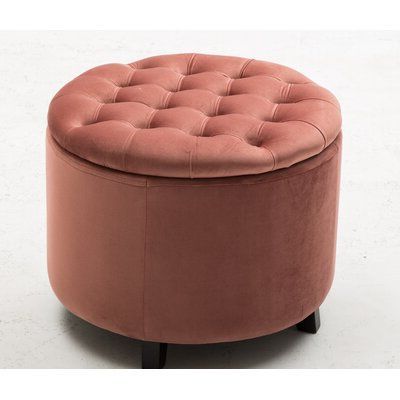 Mercer41 Lesa Round Tufted Storage Ottoman Upholstery Colour: Grey With Regard To Smoke Gray  Round Ottomans (View 2 of 20)