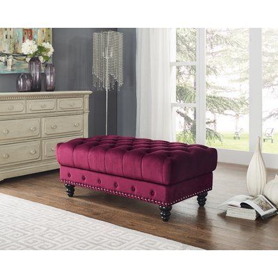Mercer41 Leyva Tufted Ottoman | Furniture, Tufted Ottoman, Upholstered With Regard To Charcoal Gray Velvet Tufted Rectangular Ottoman Benches (View 1 of 20)