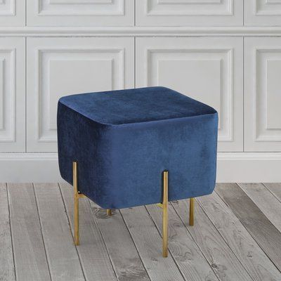Mercer41 Missy 14" Wide Velvet Square Cube Ottoman | Ottoman, Cube With Beige Solid Cuboid Pouf Ottomans (Gallery 19 of 20)