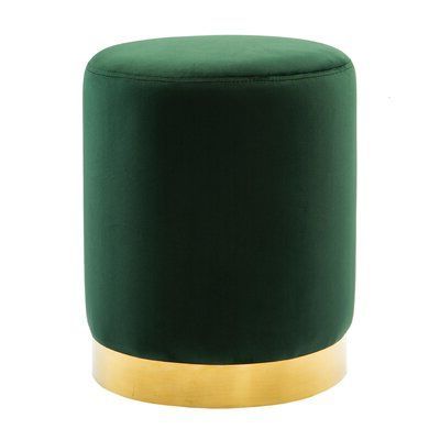 Mercer41 Witten Velvet Ottoman Upholstery Color: | Green Ottoman Pertaining To Textured Green Round Pouf Ottomans (View 9 of 20)