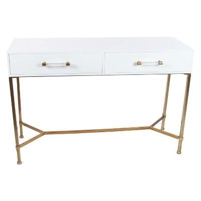Metal And Wood Rectangular Console Table White – Olivia & May | Console For Wood Rectangular Console Tables (View 14 of 20)