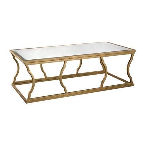 Metal Cloud Coffee Table In Gold Leaf Designlazy Susan | Mirrored With Regard To Antiqued Gold Leaf Console Tables (View 4 of 20)