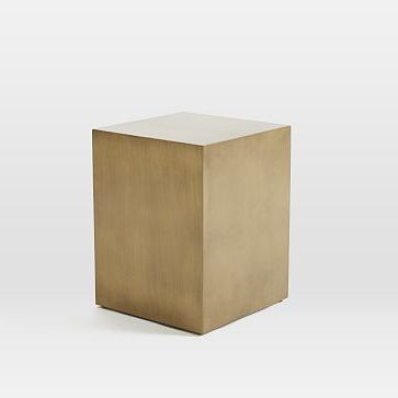 Metal Cube Side Table:antique Brass | Cube Side Table, Modern Coffee For Gold And Mirror Modern Cube Console Tables (View 18 of 20)
