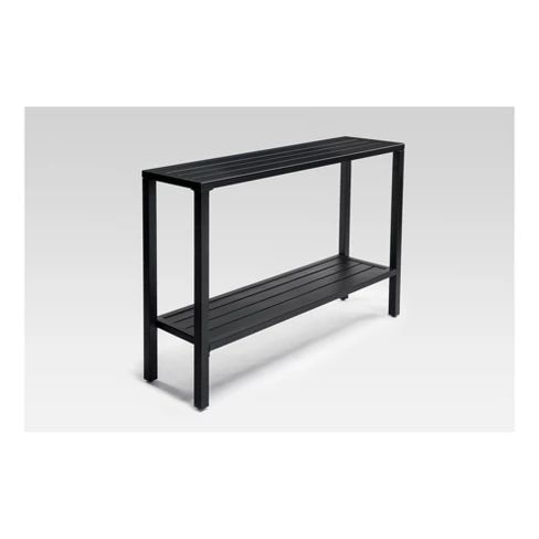 Metal Slat Indoor/outdoor Console Table Black – Threshold™ : Target Throughout Black Metal And Marble Console Tables (View 10 of 20)