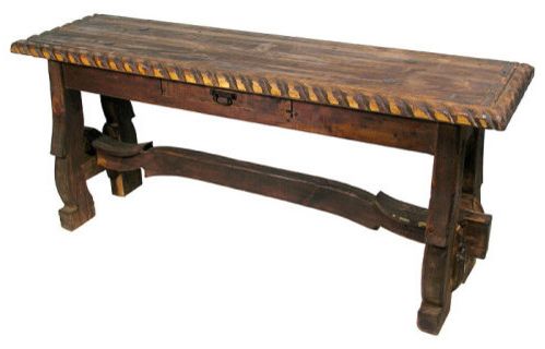 Mexican Artisans Spanish Old Door Sofa Table – Console Tables | Houzz Pertaining To Rustic Espresso Wood Console Tables (View 10 of 20)