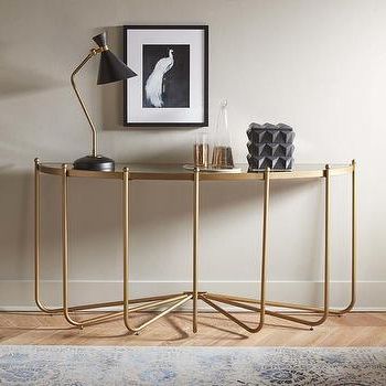 Mid Century Modern Console Table – Black – Wisteria Inside Glass And Gold Console Tables (View 1 of 20)