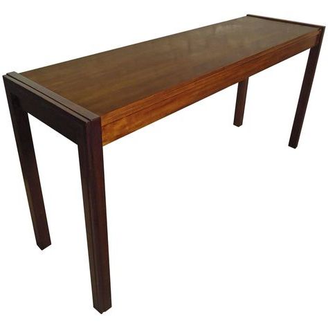 Midcentury Walnut Black Lacquer Console Table | Console Table, Modern Inside Dark Walnut Console Tables (View 2 of 20)
