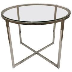 Milo Baughman Polished Chrome Glass Small End Table For Sale At 1stdibs For Polished Chrome Round Console Tables (View 3 of 20)