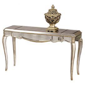 Mirrored Console Table With Antiqued Golden Trim And A French Regency In Antique Mirror Console Tables (View 11 of 20)