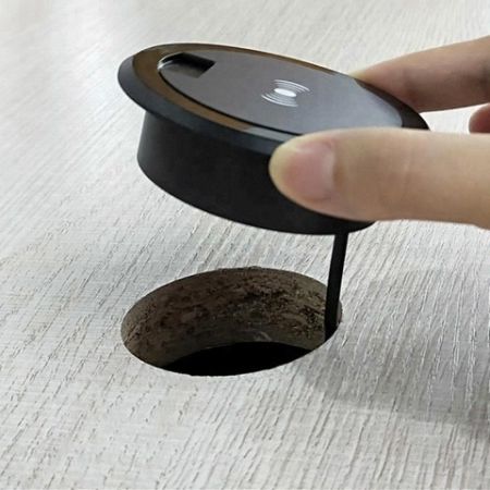 Mobile Phone Wireless Charger | Online Office Dubai Furniture In Espresso Faux Leather Ac And Usb Ottomans (View 15 of 20)