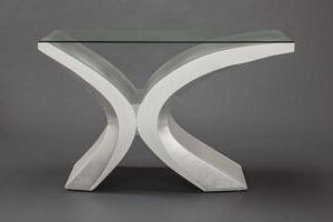 Modern Artmax White Silver Console Table 2705d1 – Unique Furniture Inside Silver Console Tables (View 16 of 20)