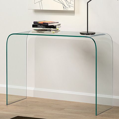 Modern Clear Glass Console Table | Truce Console Table Pertaining To Acrylic Modern Console Tables (View 5 of 20)
