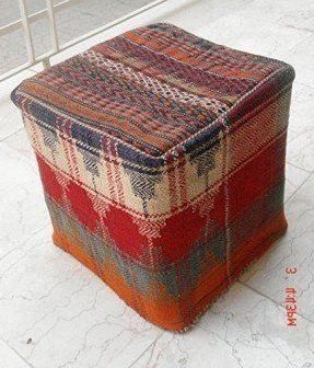 Modern Design Kilim Footstool Hand Woven Antique Persian Footstool Throughout Traditional Hand Woven Pouf Ottomans (View 3 of 20)