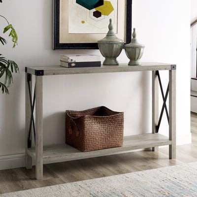 Modern Farmhouse Gray Wash Console Table | Pier 1 | Entry Table With Regard To Gray Wood Veneer Console Tables (View 1 of 20)
