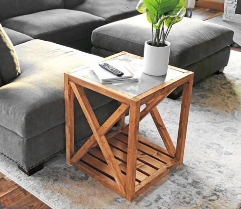 Modern Rustic X End Table Inspiredpottery Barn Grove Table In Modern Farmhouse Console Tables (View 6 of 20)
