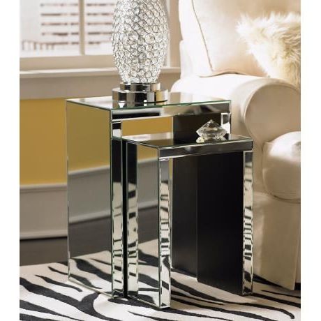 Moderna Set Of 2 Mirrored Modern Nesting Tables – #w3344 | Lamps Plus Intended For Nesting Console Tables (View 12 of 20)
