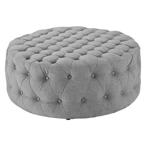 Modway Amour Upholstered Fabric Ottoman | Fabric Ottoman, Upholstered For Tufted Fabric Ottomans (View 1 of 20)