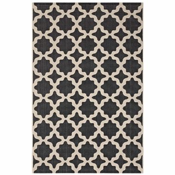 Modway Cerelia Moroccan Trellis 5x8 Indoor And Outdoor Area Rug In In Gray And Beige Trellis Cylinder Pouf Ottomans (Gallery 20 of 20)