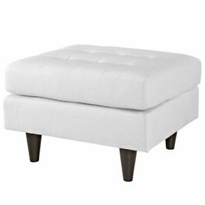 Modway Empress Leather Tufted Ottoman In White 848387059736 | Ebay Throughout Round Gold Faux Leather Ottomans With Pull Tab (View 3 of 20)