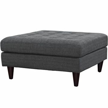 Modway Empress Upholstered Fabric Large Ottoman In Gray My Eei 2139 Dor Inside Gray Fabric Oval Ottomans (View 2 of 20)