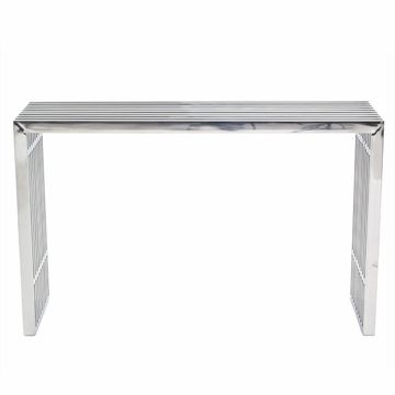 Modway Gridiron Stainless Steel Console Table In Silver My Eei 779 Slv For Stainless Steel Console Tables (View 8 of 20)