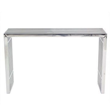 Modway Gridiron Stainless Steel Console Table | Steel Console Table For Silver Stainless Steel Console Tables (View 11 of 20)