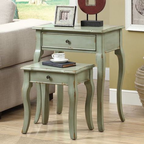 Monarch I 387 Veneer 2 Piece Nesting Table – I 3875 | Shabby Chic Pertaining To Nesting Console Tables (View 6 of 20)