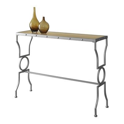 Monarch Specialties I 3325 Silver Metal Console Table | Tempered Glass Regarding Metal Console Tables (View 15 of 20)