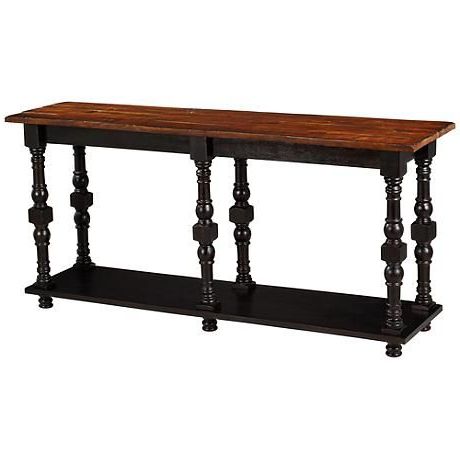 Monroe Plank Top Console Table – #y9182 | Lamps Plus | Sofa Table Within Brown Console Tables (View 17 of 20)