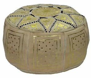 Moroccan Handmade 100% Leather Pouf Pooff Pouff Hassack Ottoman Inside Gray Moroccan Inspired Pouf Ottomans (View 15 of 20)