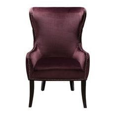 Most Popular Traditional Wingback Chairs | Houzz With Regard To Espresso Faux Leather Ac And Usb Ottomans (View 18 of 20)