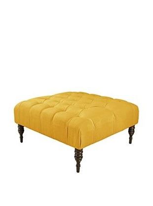 Myhabit | Skyline Furniture, Fabric Tufted Ottoman, French Yellow Throughout Linen Fabric Tufted Surfboard Ottomans (View 16 of 20)